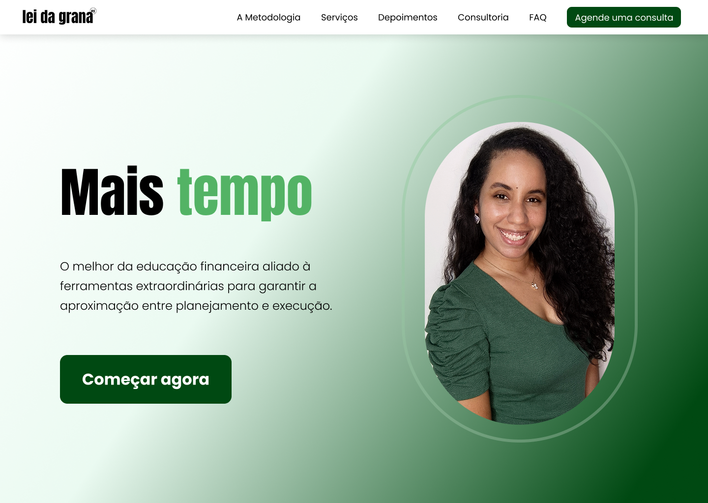 Captura de tela do Landing Page Profissional desenvolvido pela Omi em Salvador